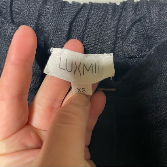 Luxmii Piega 100% Linen Pleated front Trouser in Black sz XS - Picture 3 of 10